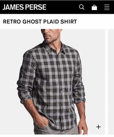 James Perse Retro Ghost Plaid Shirt 'Olive'
