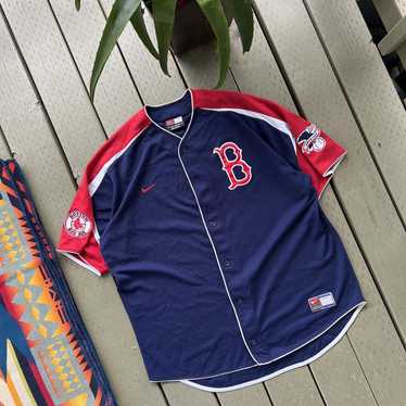 Boston Red Sox Jersey Men XL Adult Blue MLB Baseball USA Stitches Vintage