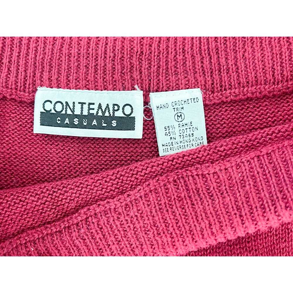 Vintage Vintage Maroon Contempo Casuals Knitted S… - image 3