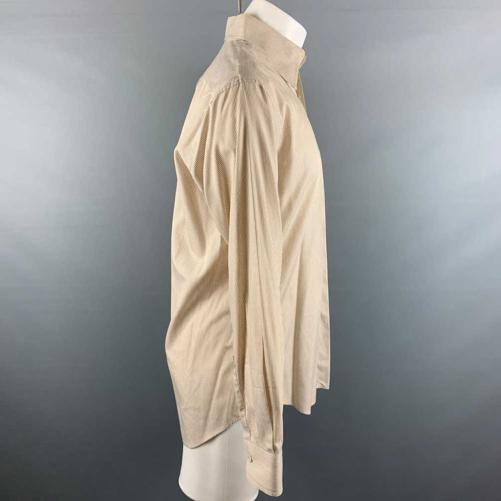 Paul Smith Brown White Stripe Cotton Long Sleeve … - image 2