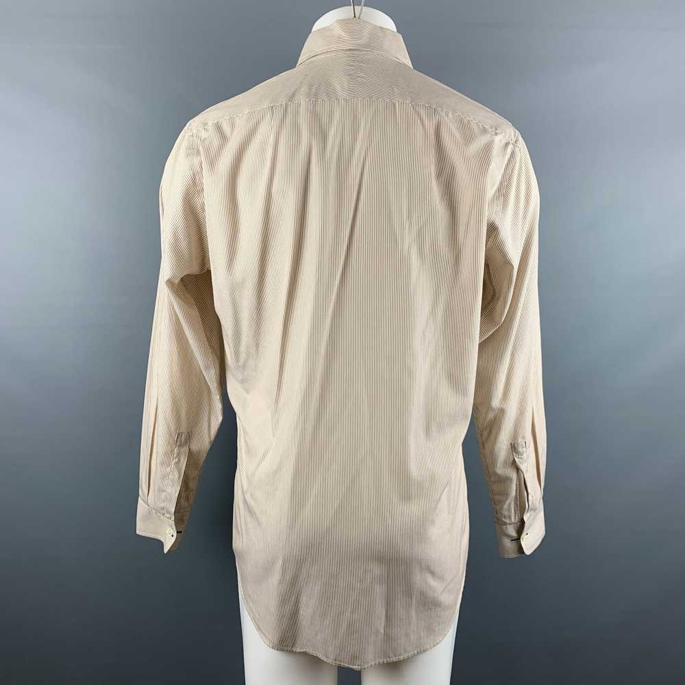 Paul Smith Brown White Stripe Cotton Long Sleeve … - image 3