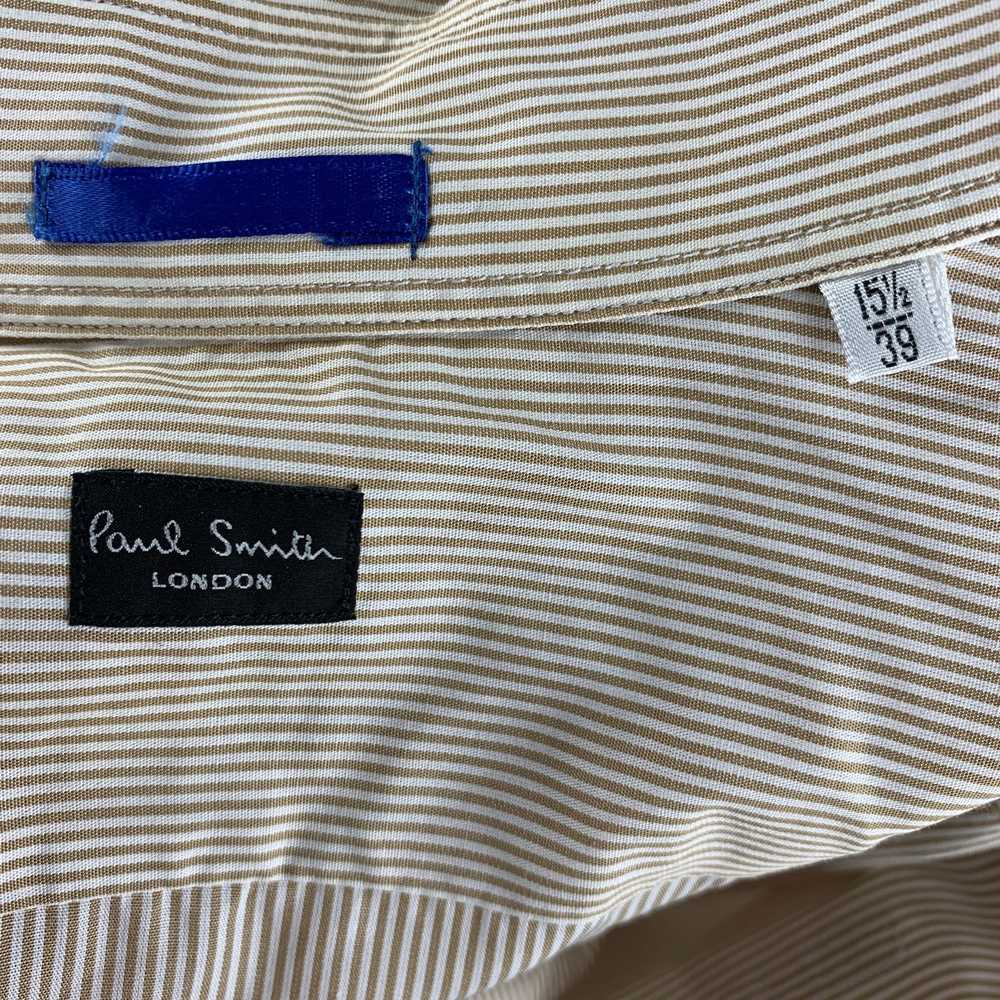 Paul Smith Brown White Stripe Cotton Long Sleeve … - image 4