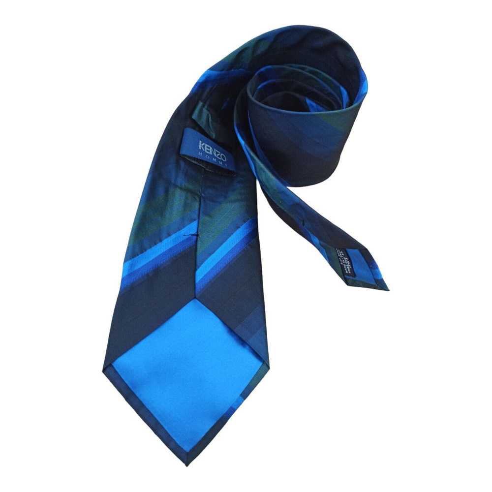 Kenzo KENZO HOMME Blue Striped Silk Tie ITALY 58"… - image 7