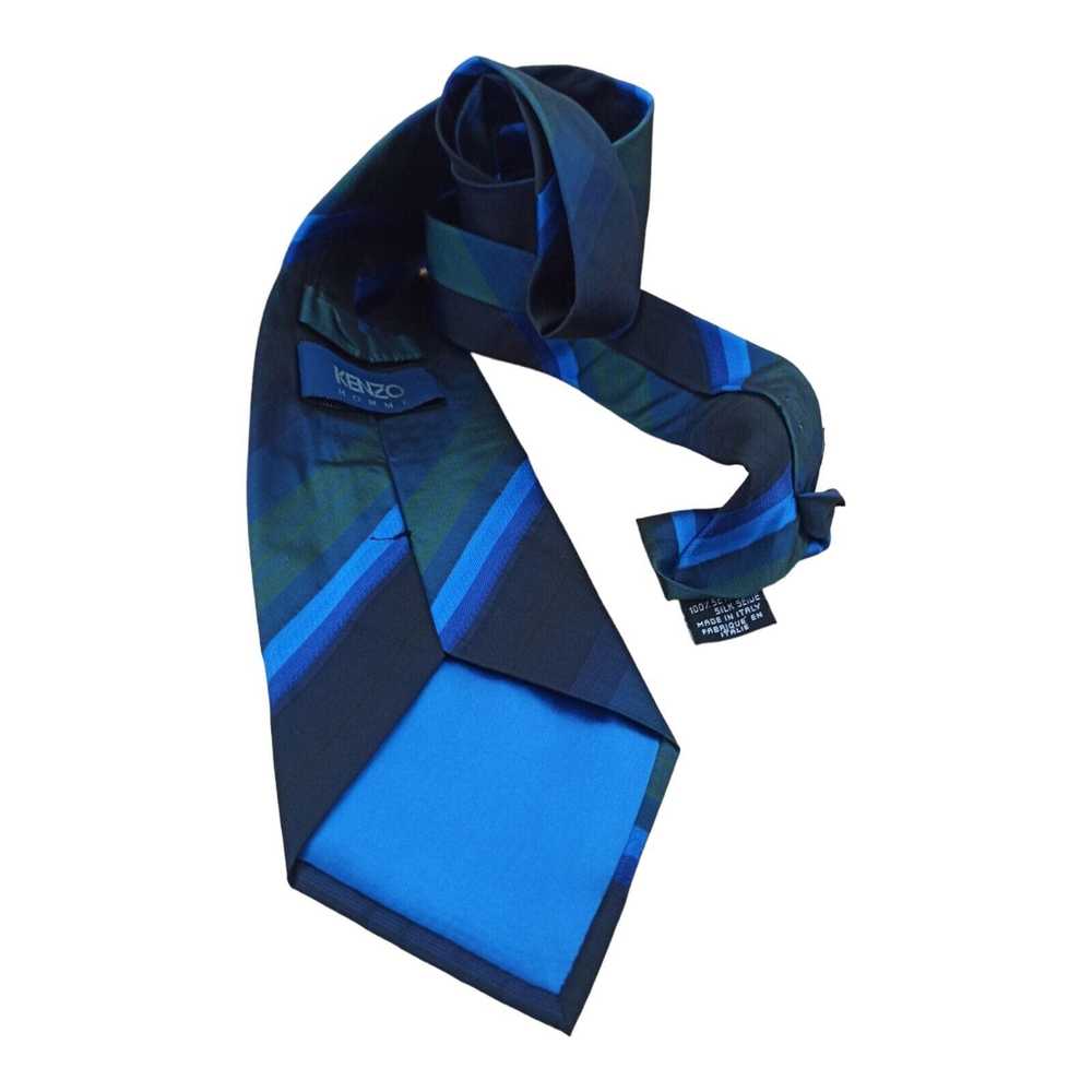 Kenzo KENZO HOMME Blue Striped Silk Tie ITALY 58"… - image 8