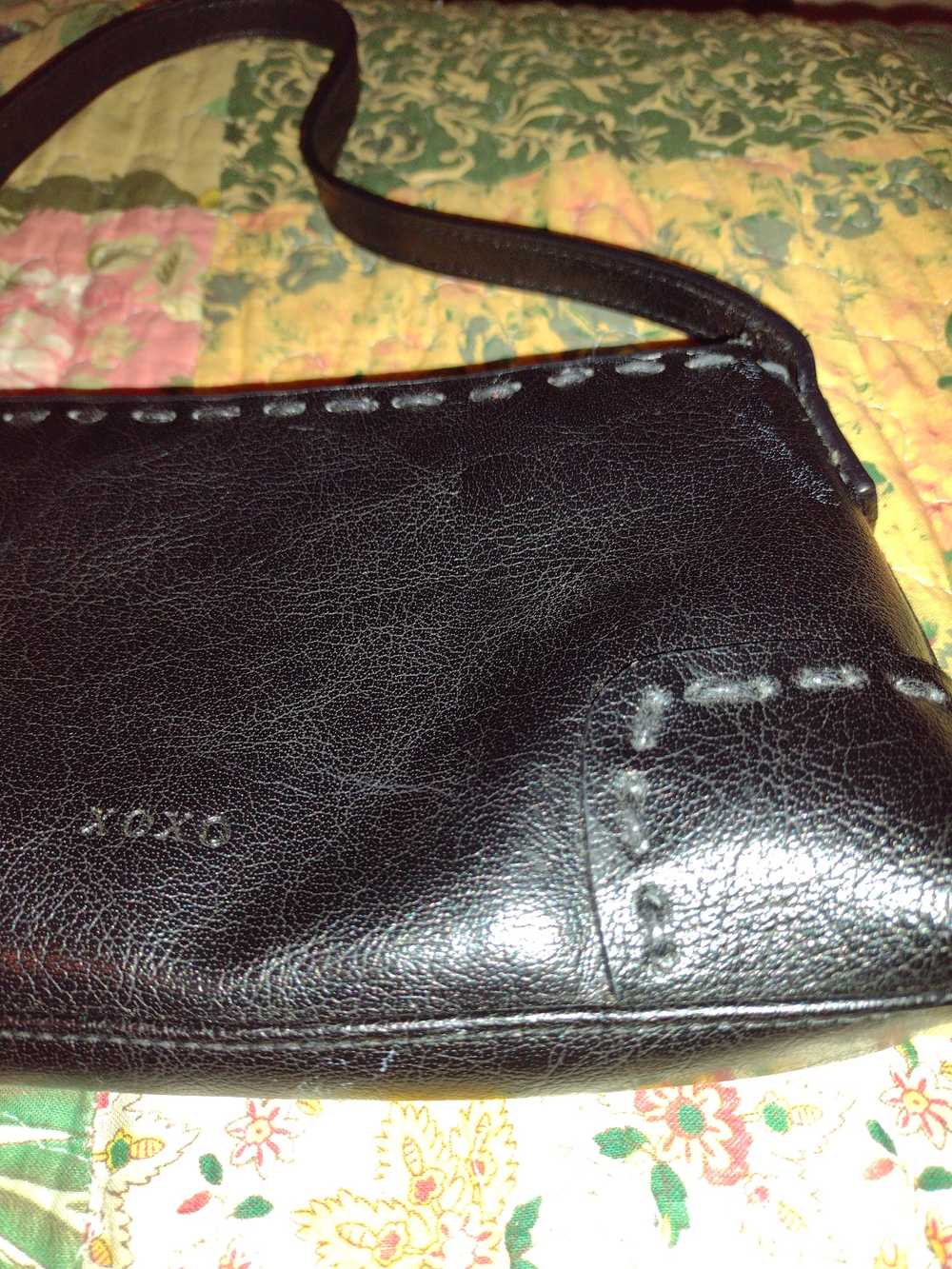 Xoxo Night out XOXO Black Vinyl Zippered Purse~Pe… - image 3