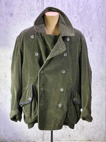 Voyage Vintage VOYAGE Olive Green Corduroy Pea Coa