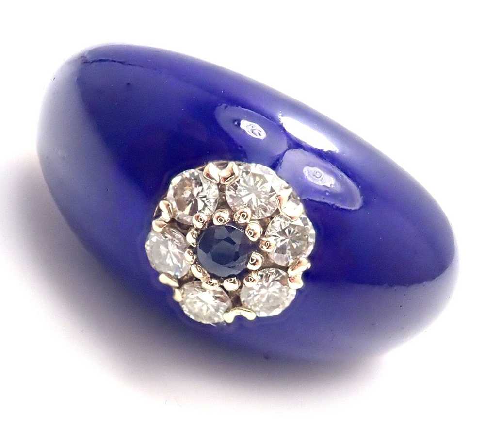 Other 12k White Gold Enamel Diamond Sapphire Cock… - image 2