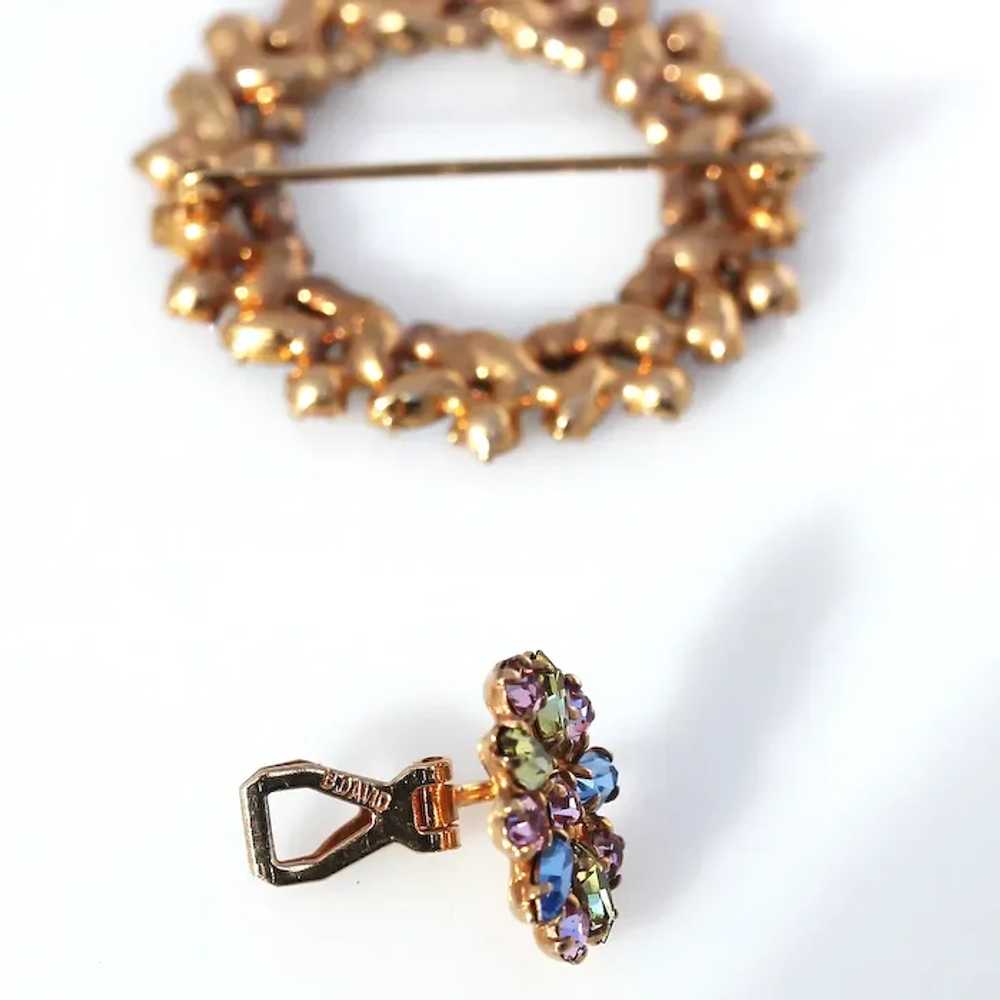 B David Brooch Pin and Clip On Earrings Set – Pin… - image 4