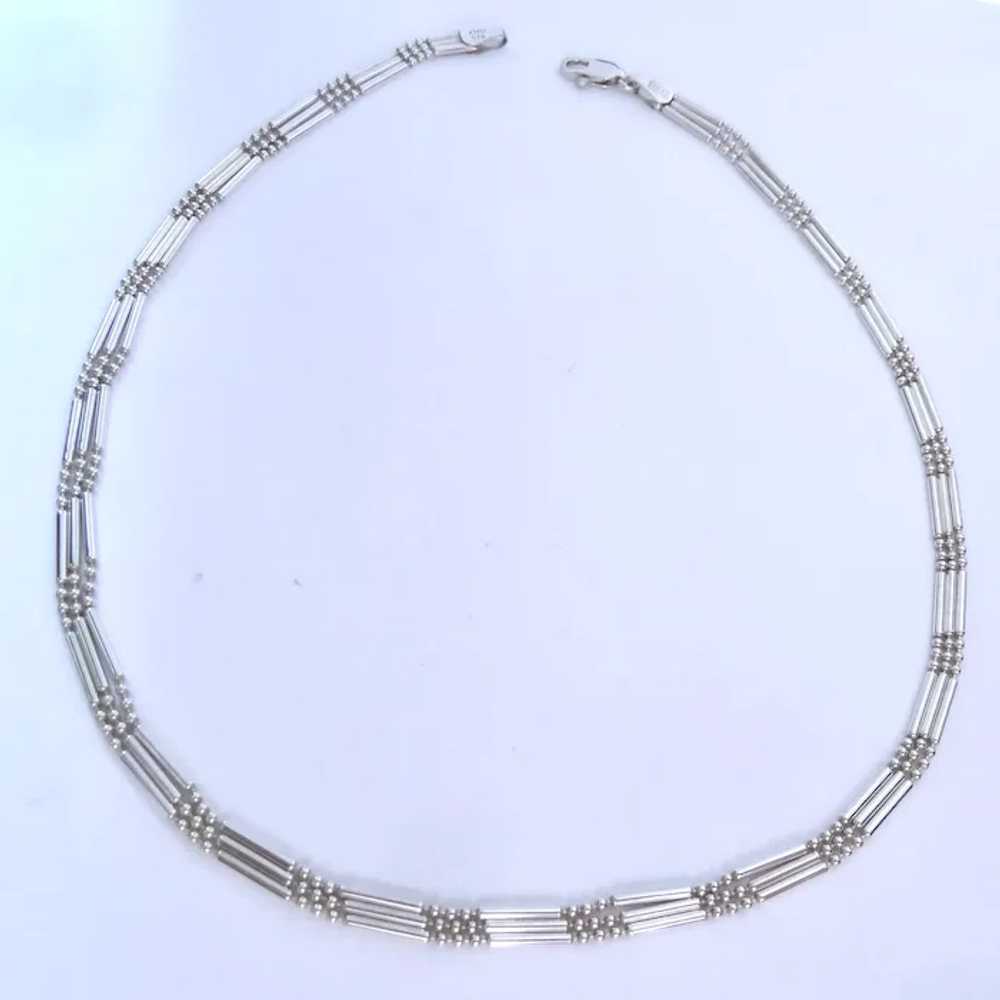 Sterling Silver 925 3-Strand "Dots & Dashes" Neck… - image 8