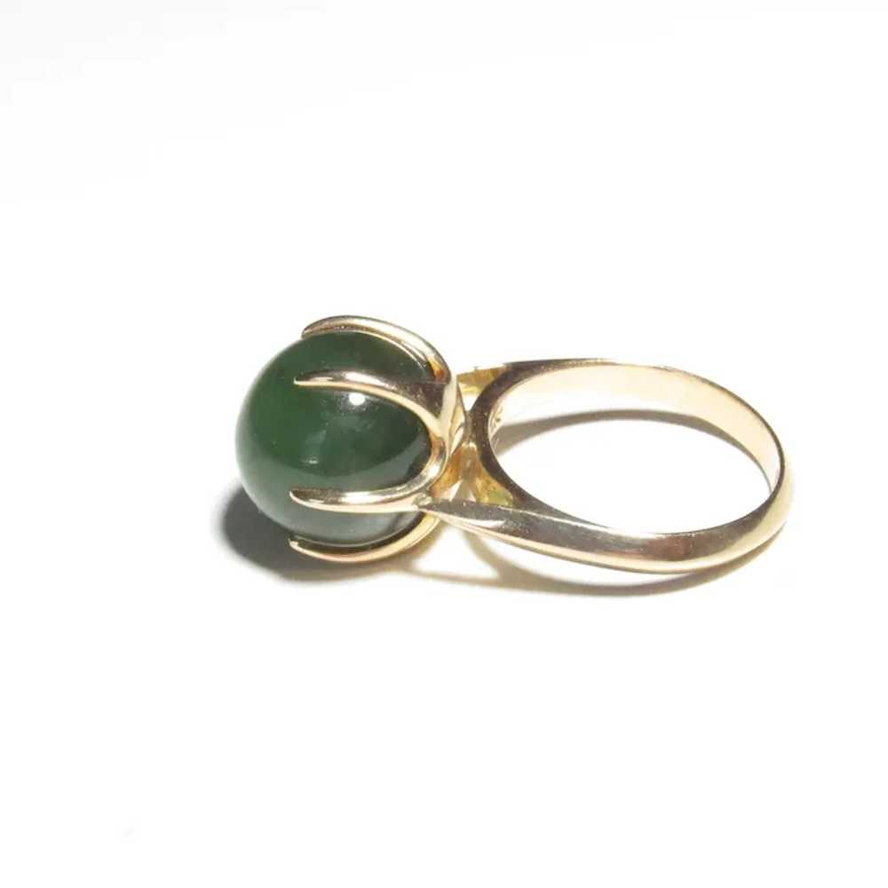 Rare T.Y. Lee 14K Jadeite Orb Ring - image 4