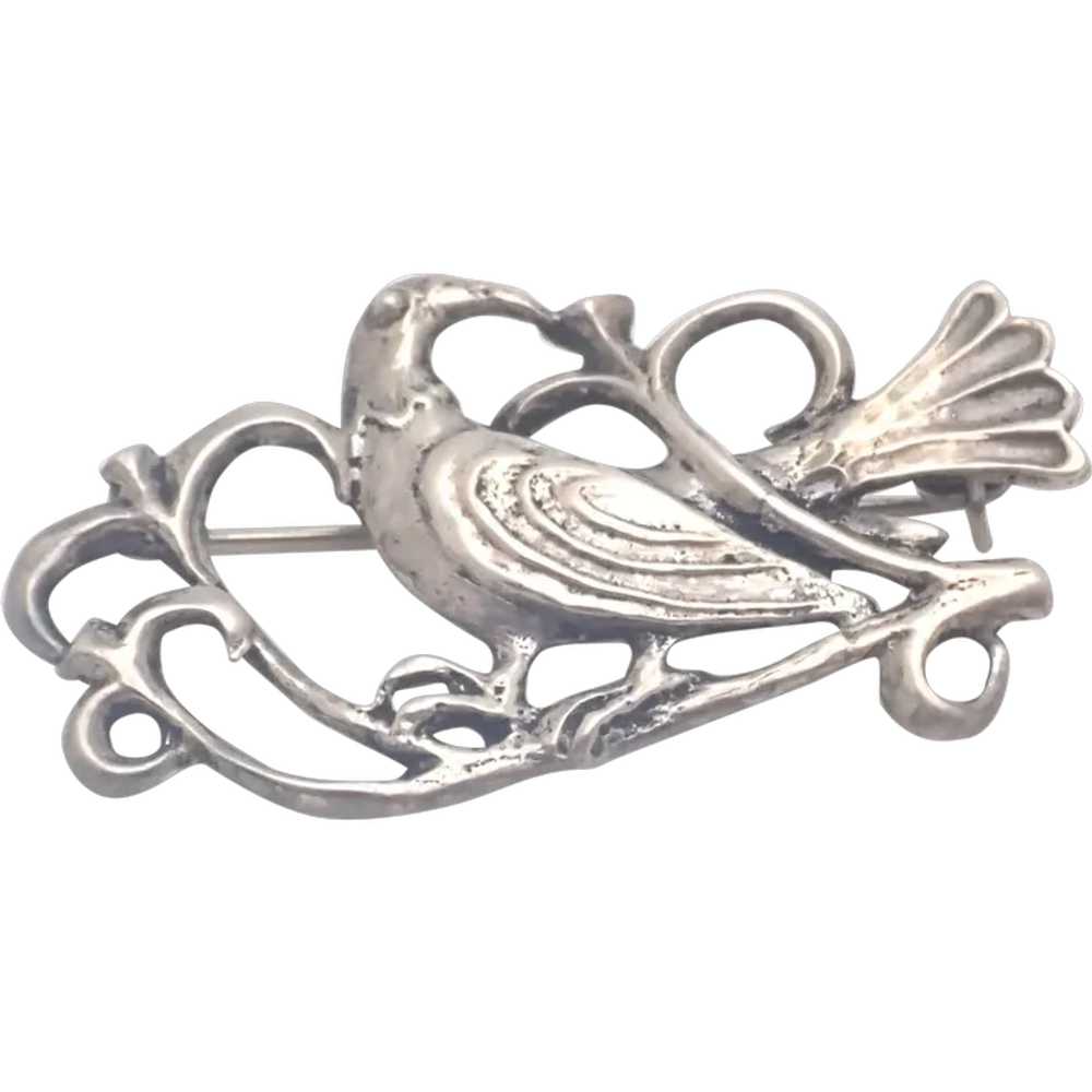 French Silver Pheasant Pin-  Toulhoat - image 1