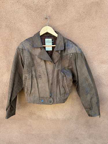 Tannery West Brown Leather Biker Style Jacket