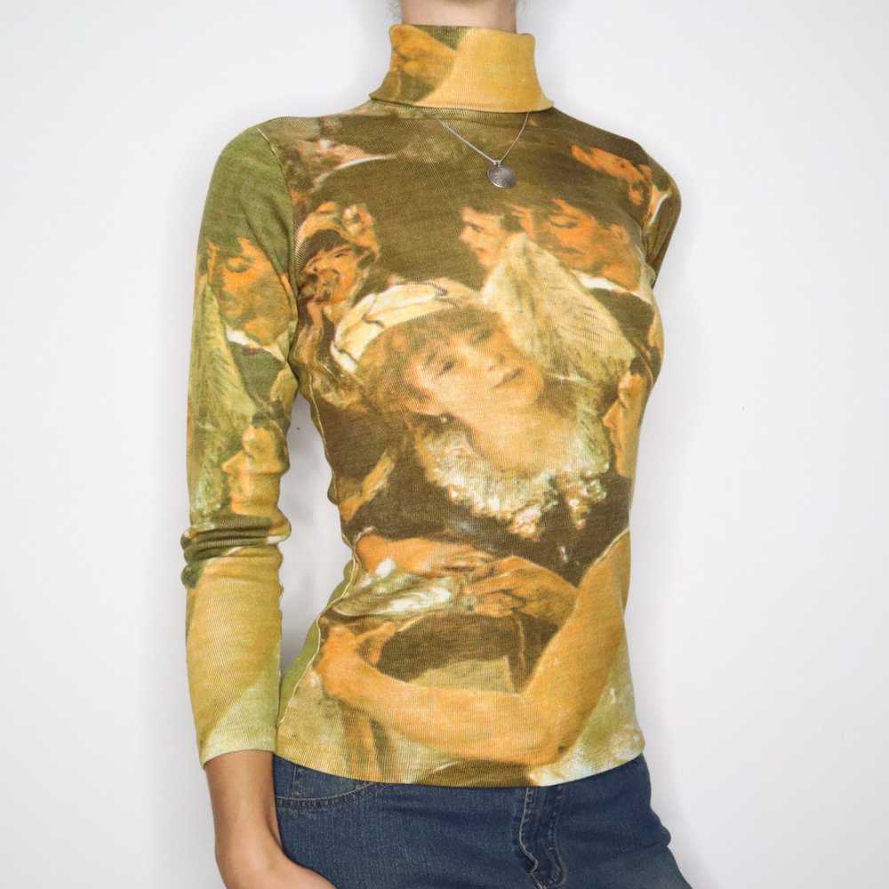 70s Art Print Turtleneck Sweater (XS) - image 2