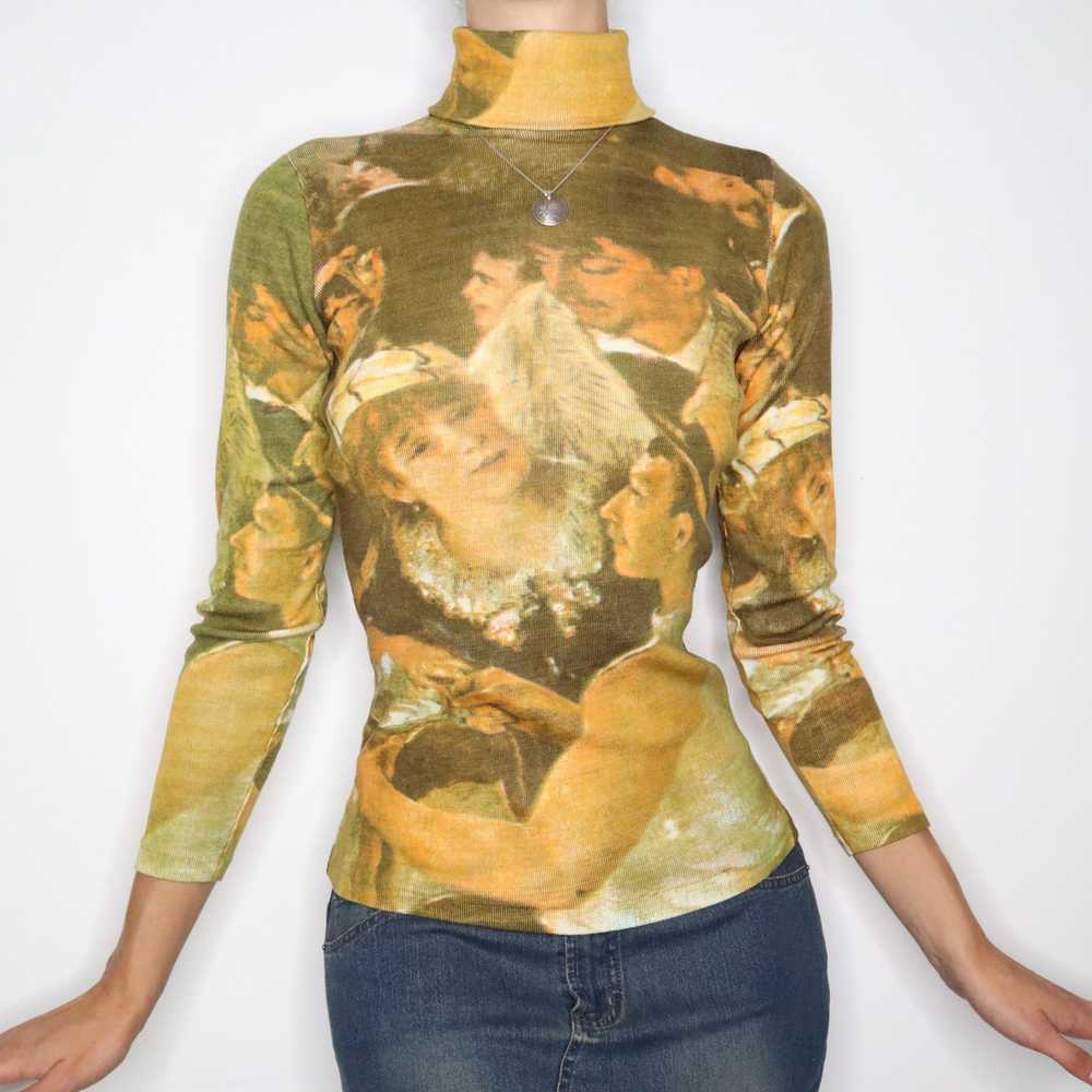 70s Art Print Turtleneck Sweater (XS) - image 5
