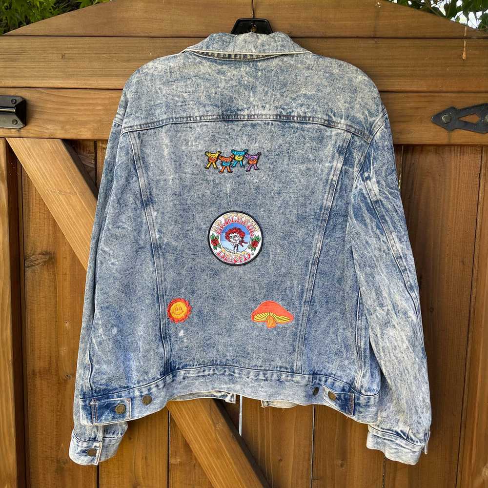 80s Acid Washed Denim Jacket Grateful Dead Patches, D… - Gem