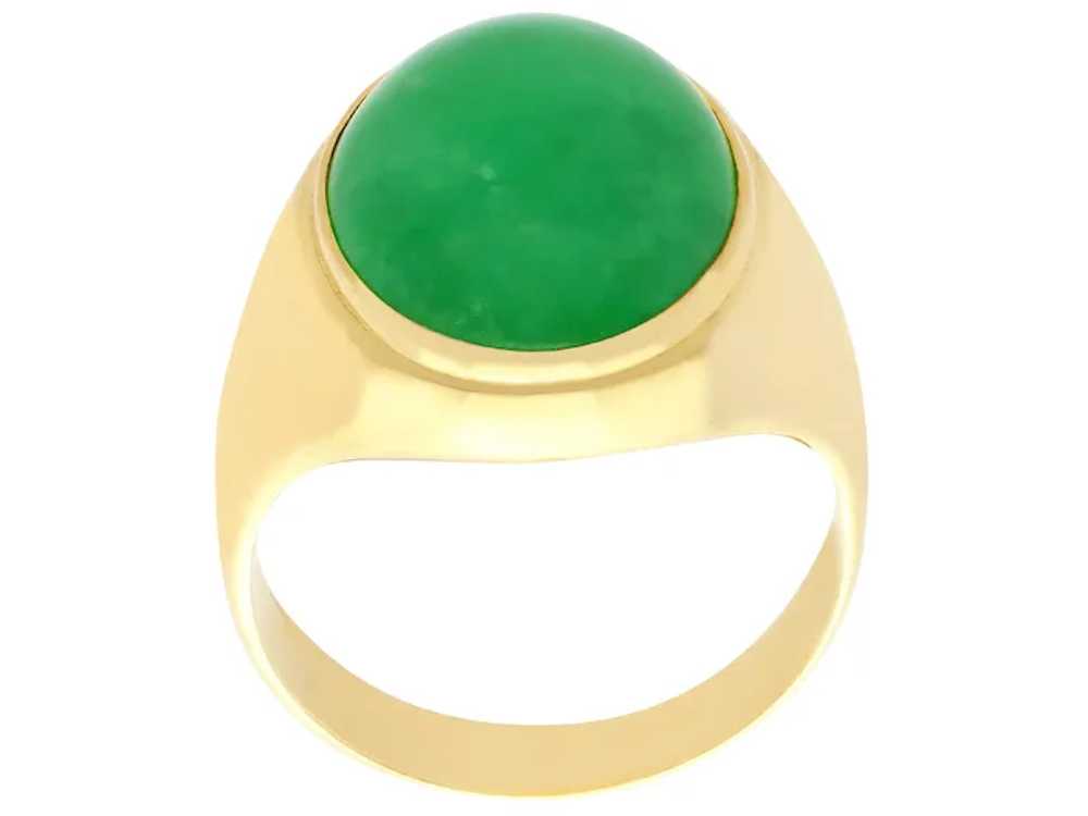 Vintage 12.95 Carat Jade and 18 Karat Yellow Gold… - image 4