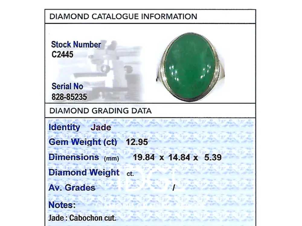 Vintage 12.95 Carat Jade and 18 Karat Yellow Gold… - image 6