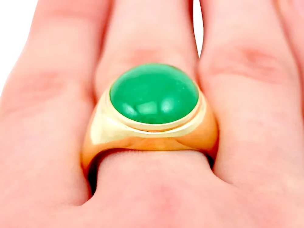 Vintage 12.95 Carat Jade and 18 Karat Yellow Gold… - image 9