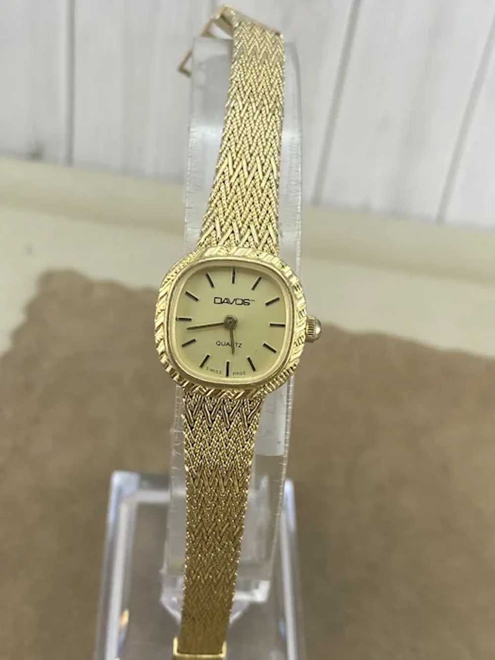 Vintage 1980's Davos Ladies Watch Octagon Case - image 3