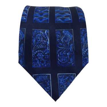 Lanvin LANVIN PARIS Blue Art Print Silk Tie Franc… - image 1