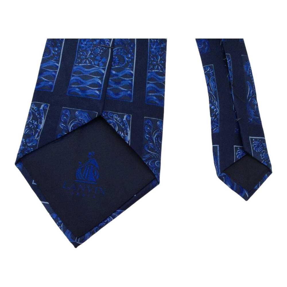 Lanvin LANVIN PARIS Blue Art Print Silk Tie Franc… - image 5