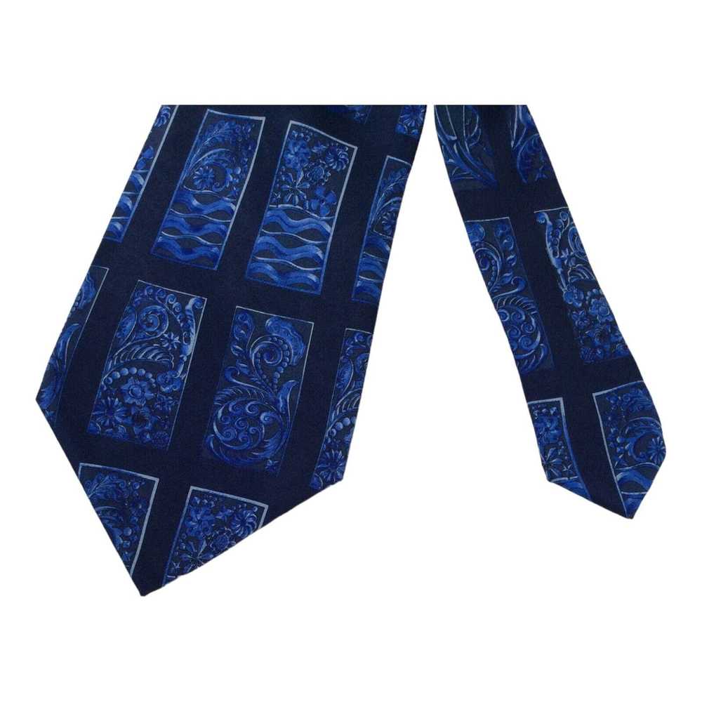 Lanvin LANVIN PARIS Blue Art Print Silk Tie Franc… - image 6