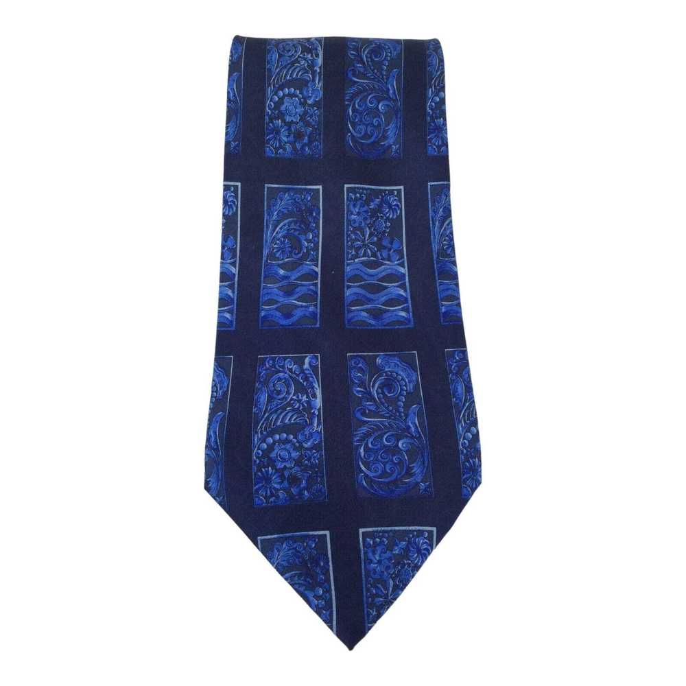 Lanvin LANVIN PARIS Blue Art Print Silk Tie Franc… - image 7