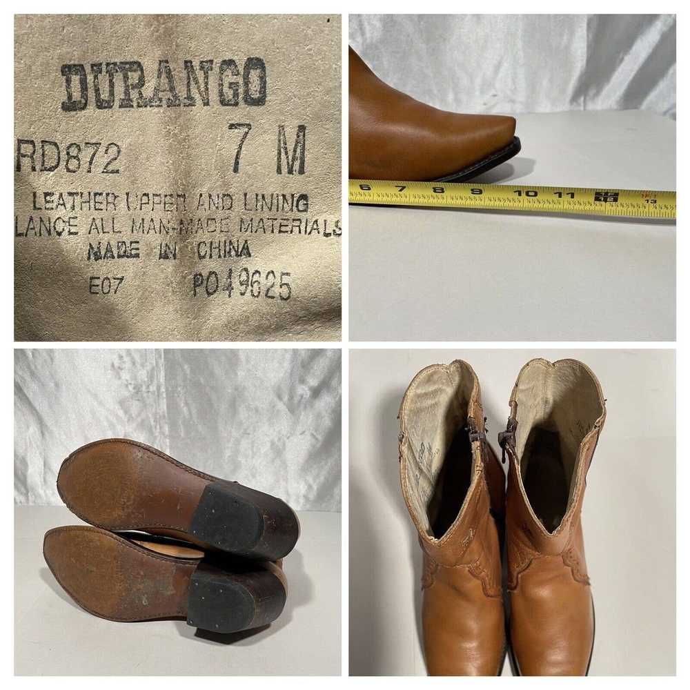 Durango Durango Tan Leather Shorty Western Boots … - image 3