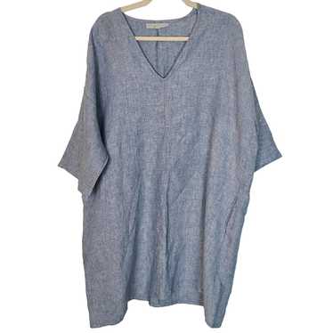 Bryn Walker Bryn Walker Womens M Blue Linen 3/4 Sl