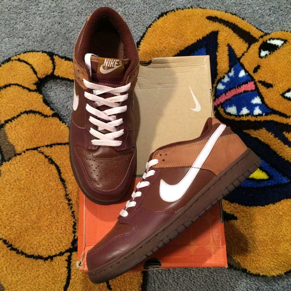 Nike × Vintage Nike Dunk Low Brown Stain Pink Ice… - image 1