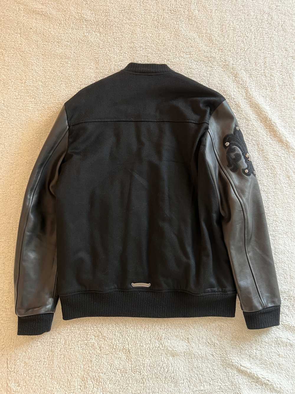 Chrome Hearts Leather Patched Varsity Jacket - image 2