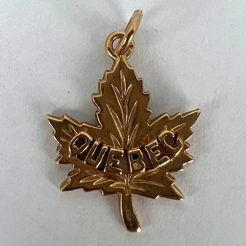 Canada Maple Leaf Quebec 14K Yellow Gold Charm Pe… - image 10
