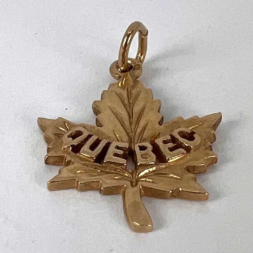 Canada Maple Leaf Quebec 14K Yellow Gold Charm Pe… - image 12