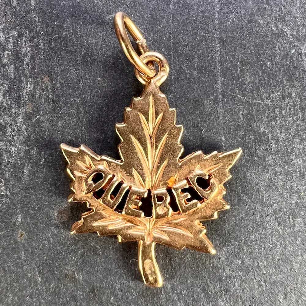 Canada Maple Leaf Quebec 14K Yellow Gold Charm Pe… - image 2