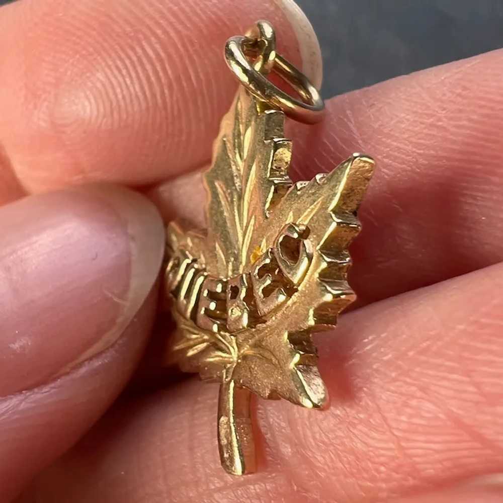 Canada Maple Leaf Quebec 14K Yellow Gold Charm Pe… - image 6