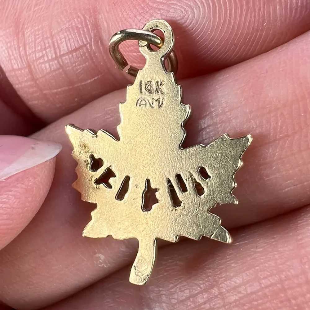 Canada Maple Leaf Quebec 14K Yellow Gold Charm Pe… - image 7
