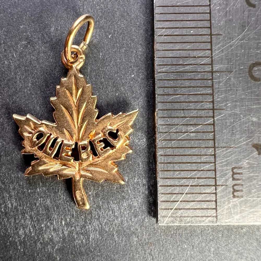 Canada Maple Leaf Quebec 14K Yellow Gold Charm Pe… - image 8