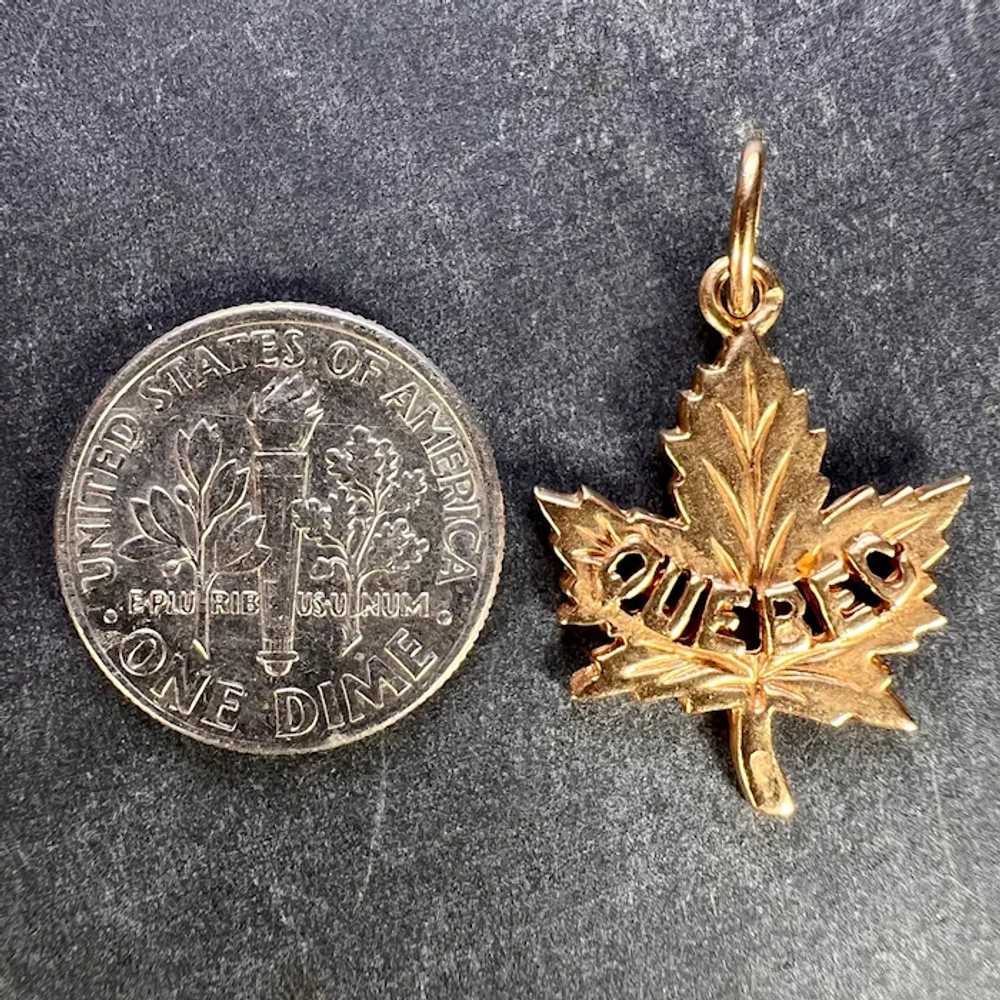 Canada Maple Leaf Quebec 14K Yellow Gold Charm Pe… - image 9