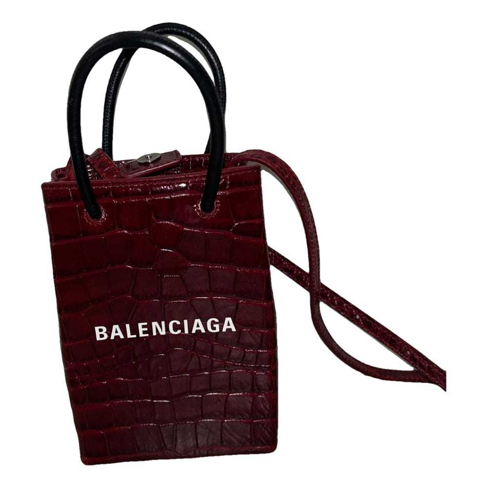 Balenciaga Shopping Phone Holder patent leather c… - image 1