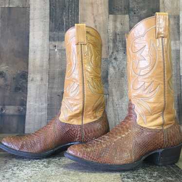 Nocona Boots Nocona Vintage Snakeskin Cowboy Boot… - image 1
