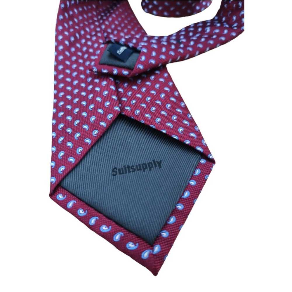 Suitsupply SUITSUPPLY Current Burgundy Paisley Si… - image 3