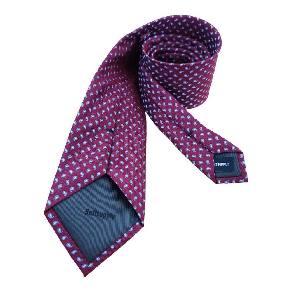 Suitsupply SUITSUPPLY Current Burgundy Paisley Si… - image 5