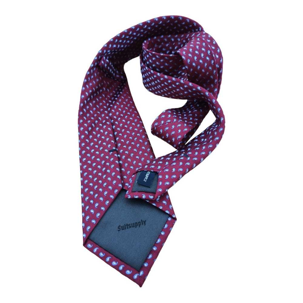 Suitsupply SUITSUPPLY Current Burgundy Paisley Si… - image 7
