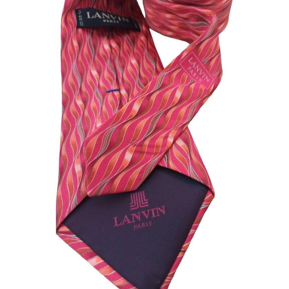 Lanvin LANVIN PARIS Pink Geometric Silk Tie FRANC… - image 5