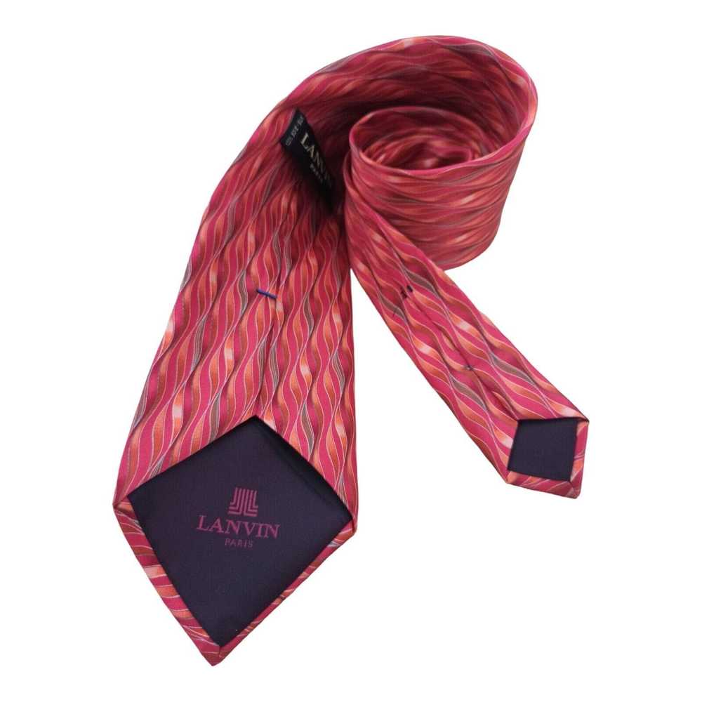 Lanvin LANVIN PARIS Pink Geometric Silk Tie FRANC… - image 6