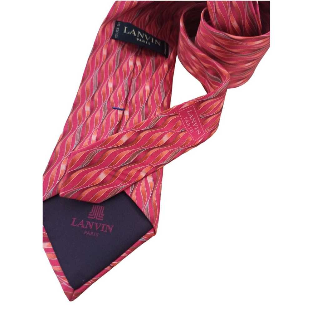 Lanvin LANVIN PARIS Pink Geometric Silk Tie FRANC… - image 7