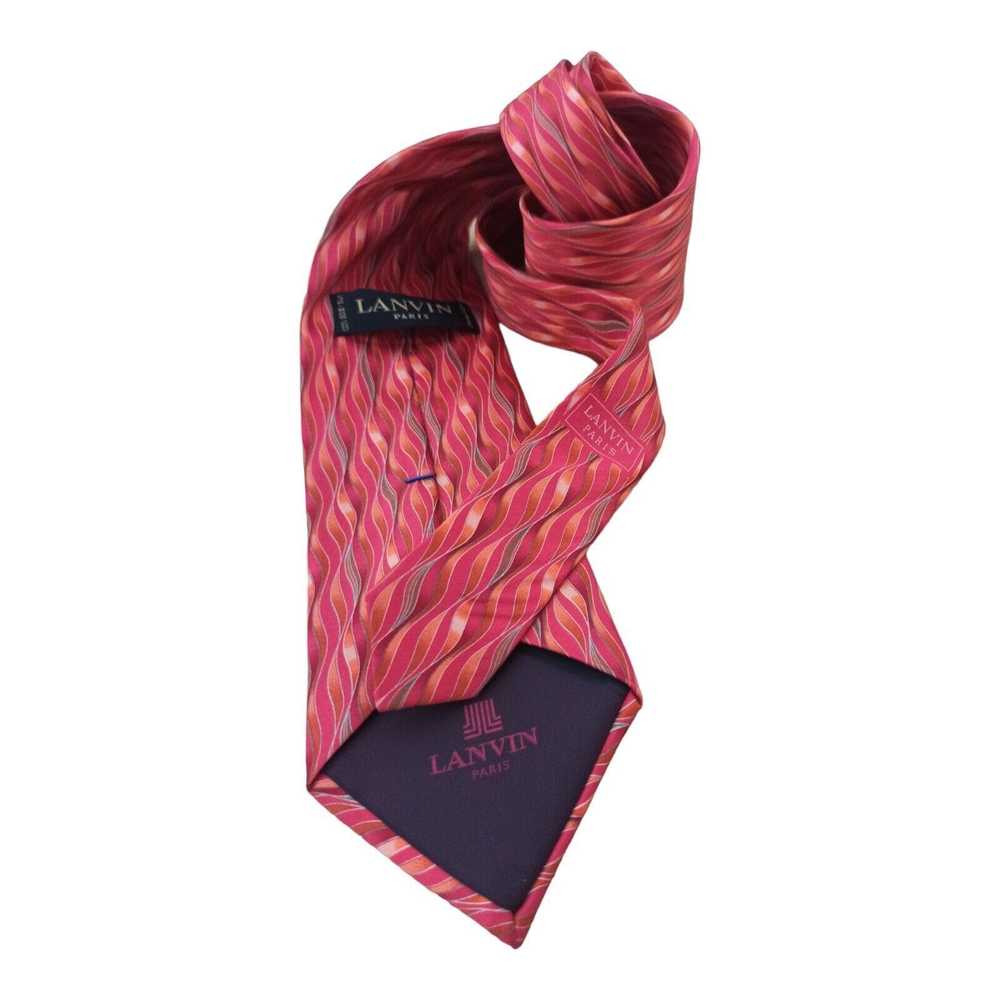 Lanvin LANVIN PARIS Pink Geometric Silk Tie FRANC… - image 8