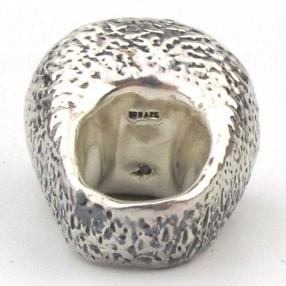 Mega High Top Hammered Sterling Silver Ring Israe… - image 5