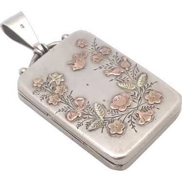 Victorian 1880 Silver and Rose Gold Overlaid Lock… - image 1