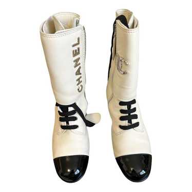 Chanel 90s Logo Buckled Motorcycle Boots - Ākaibu Store